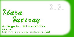 klara hutiray business card